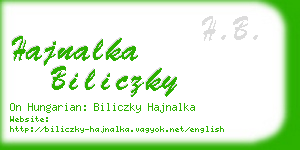 hajnalka biliczky business card